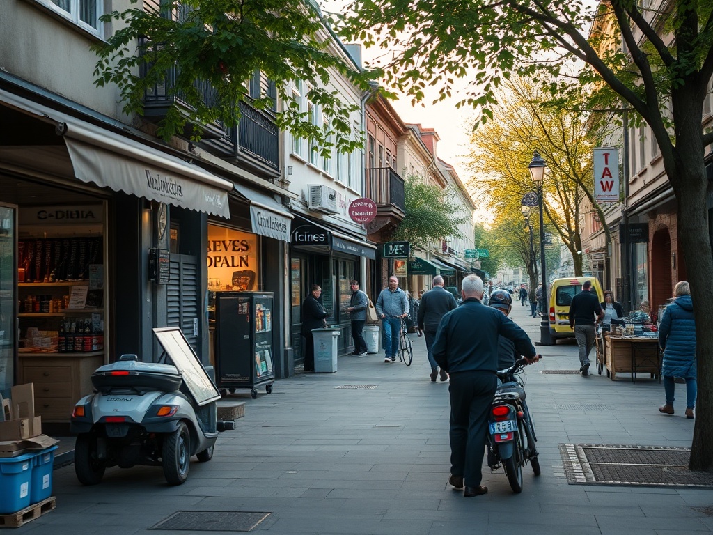 Ilustracja przedstawiająca zabezpieczenia przeciwpowodziowe w mieście Dęblin, symbolizująca poprawę bezpieczeństwa dzięki projektowi