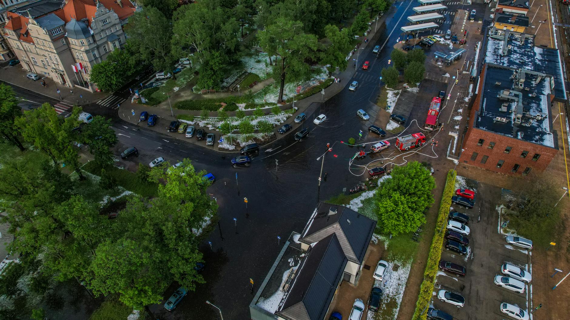 Mapa Dęblina z zaznaczonymi terenami inwestycji poprawiających bezpieczeństwo powodziowe